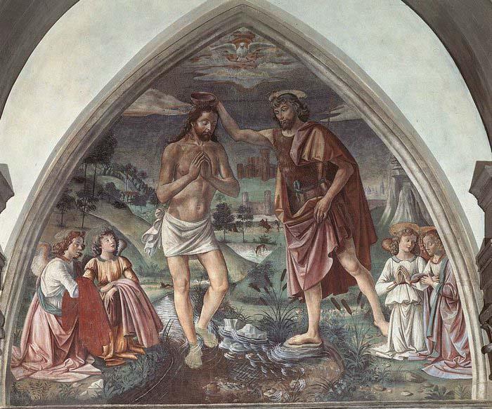 GHIRLANDAIO, Domenico Baptism of Christ Spain oil painting art
